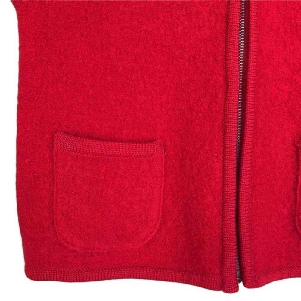 Vintage Geoffrey Beene Sport Red Wool Zip Front Sweater Vest Pockets M - Picture 2 of 9